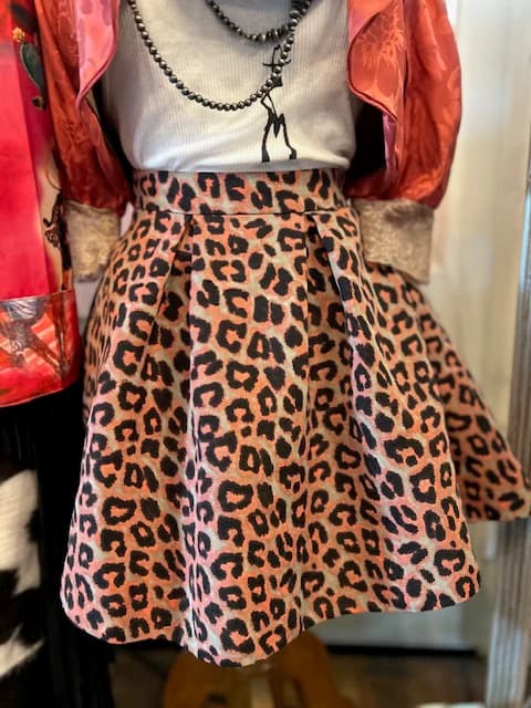 Kid's Pink Leopard Print Skirt