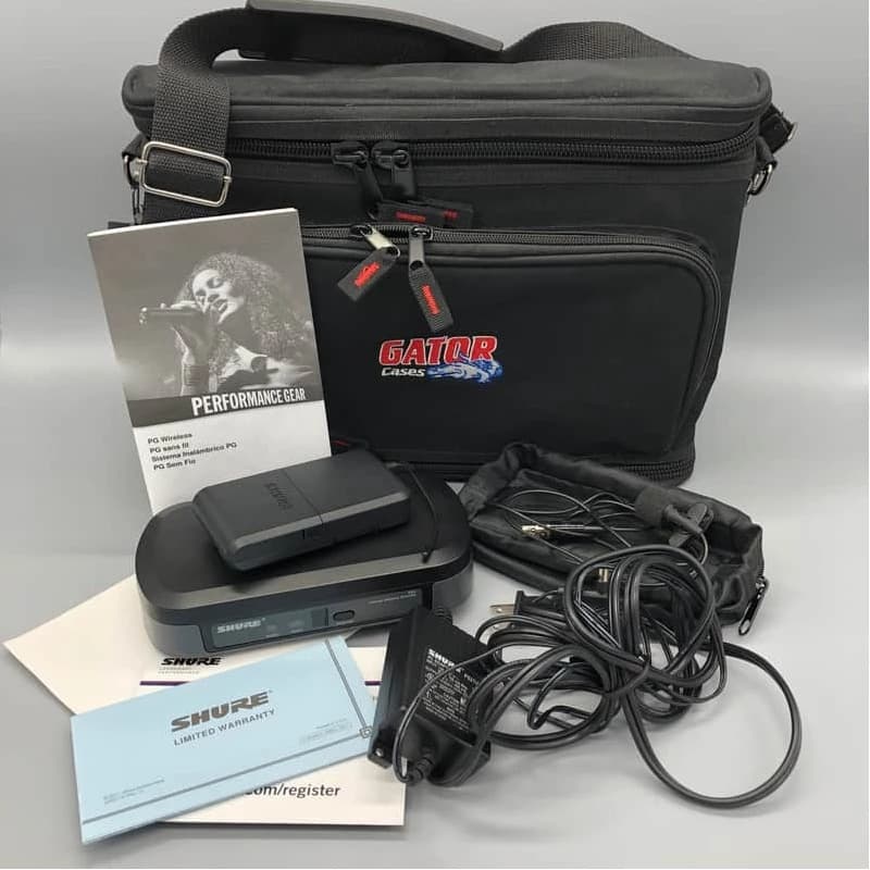 Shure PG4 Wireless Mic System and H7 Wireless Transmitter (with Gator Bag and PS21US Power Adapter)