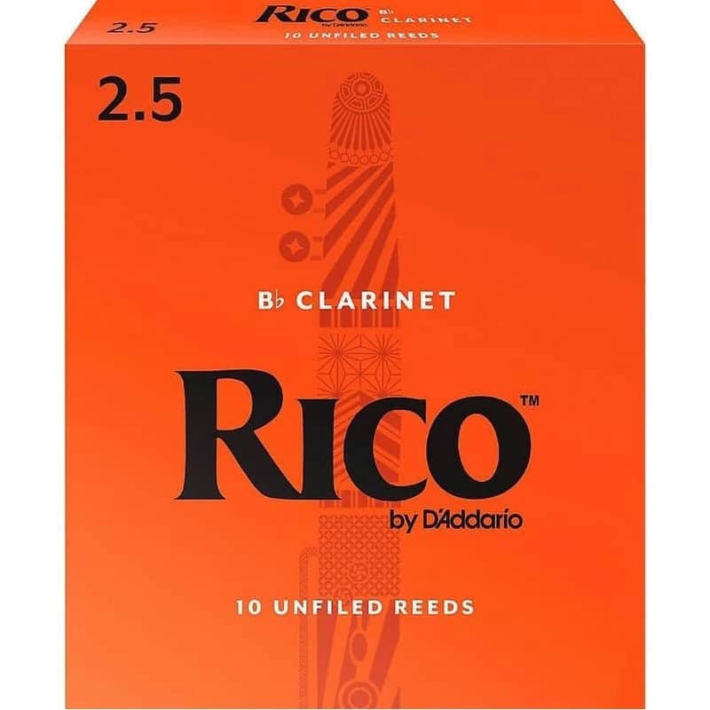 Rico Bb Clarinet Reeds Strength 2.5 Box of 10 - RCA1025